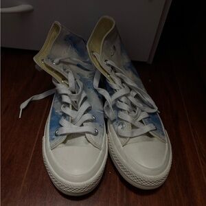 White and light blue women’s shoes